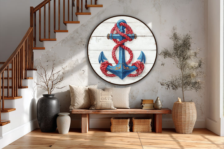 round maritime oil painting