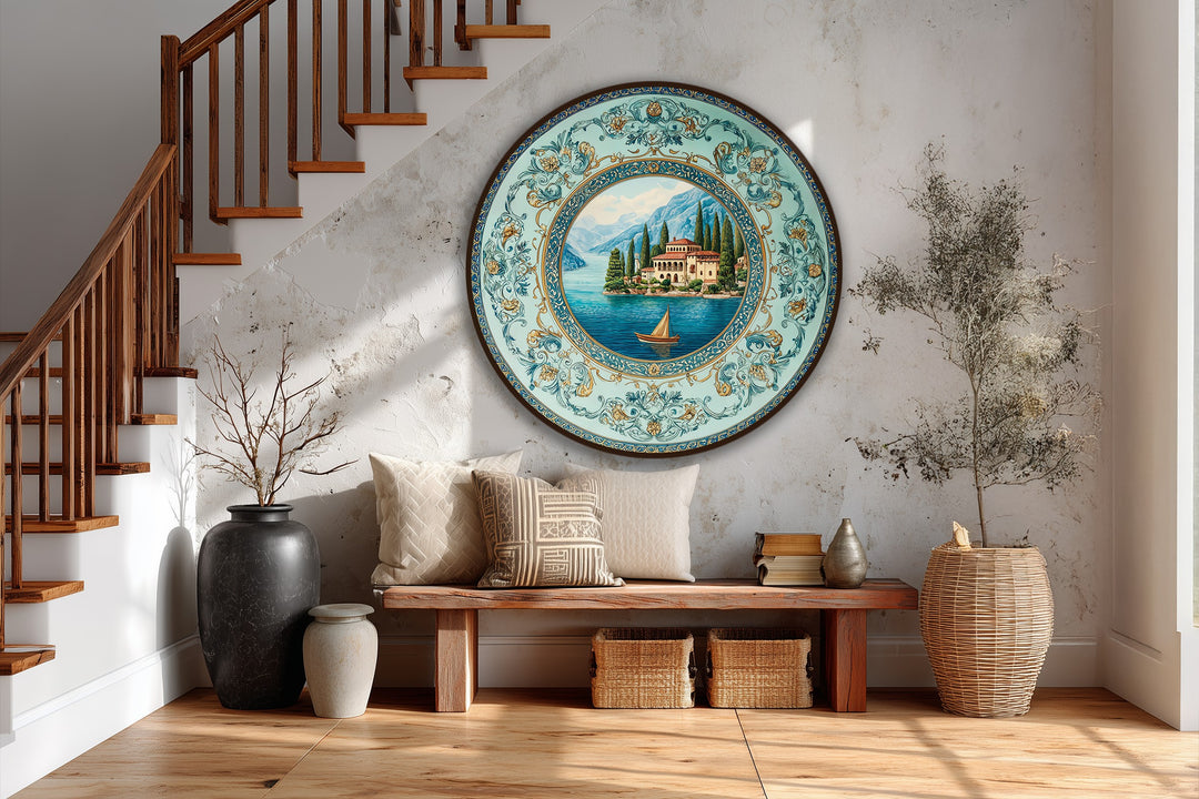mediterranean round landscape painting