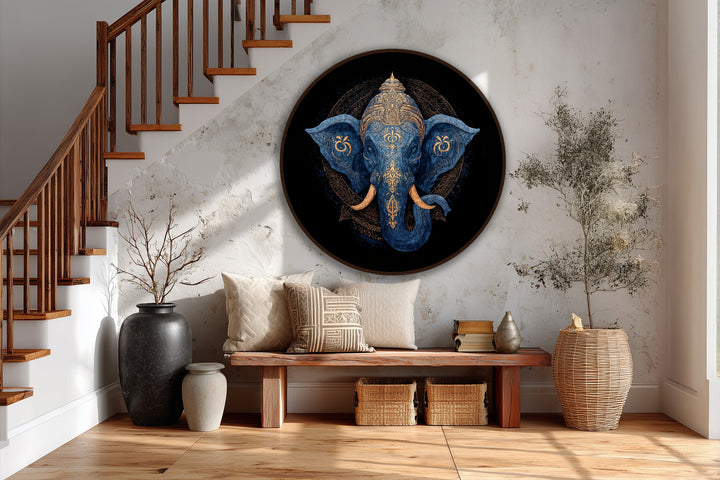 symbolic elephant round decor