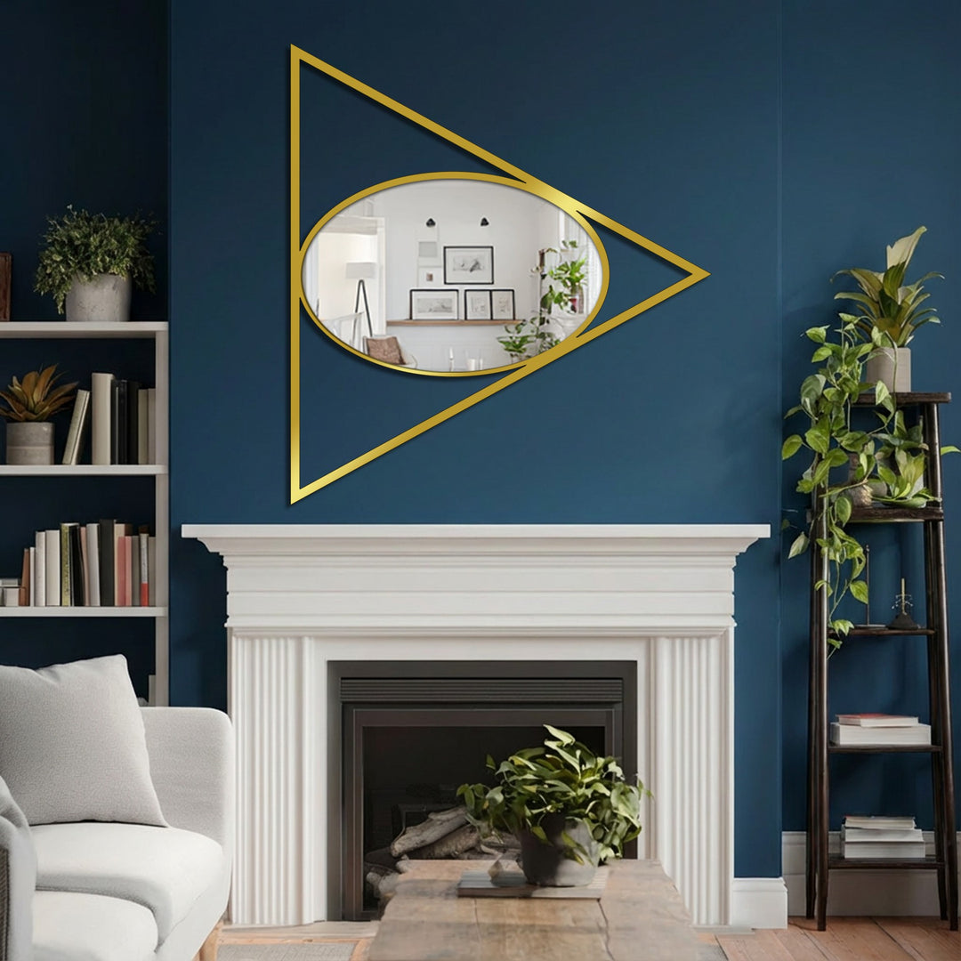 Minimalist geometric wall accent mirror