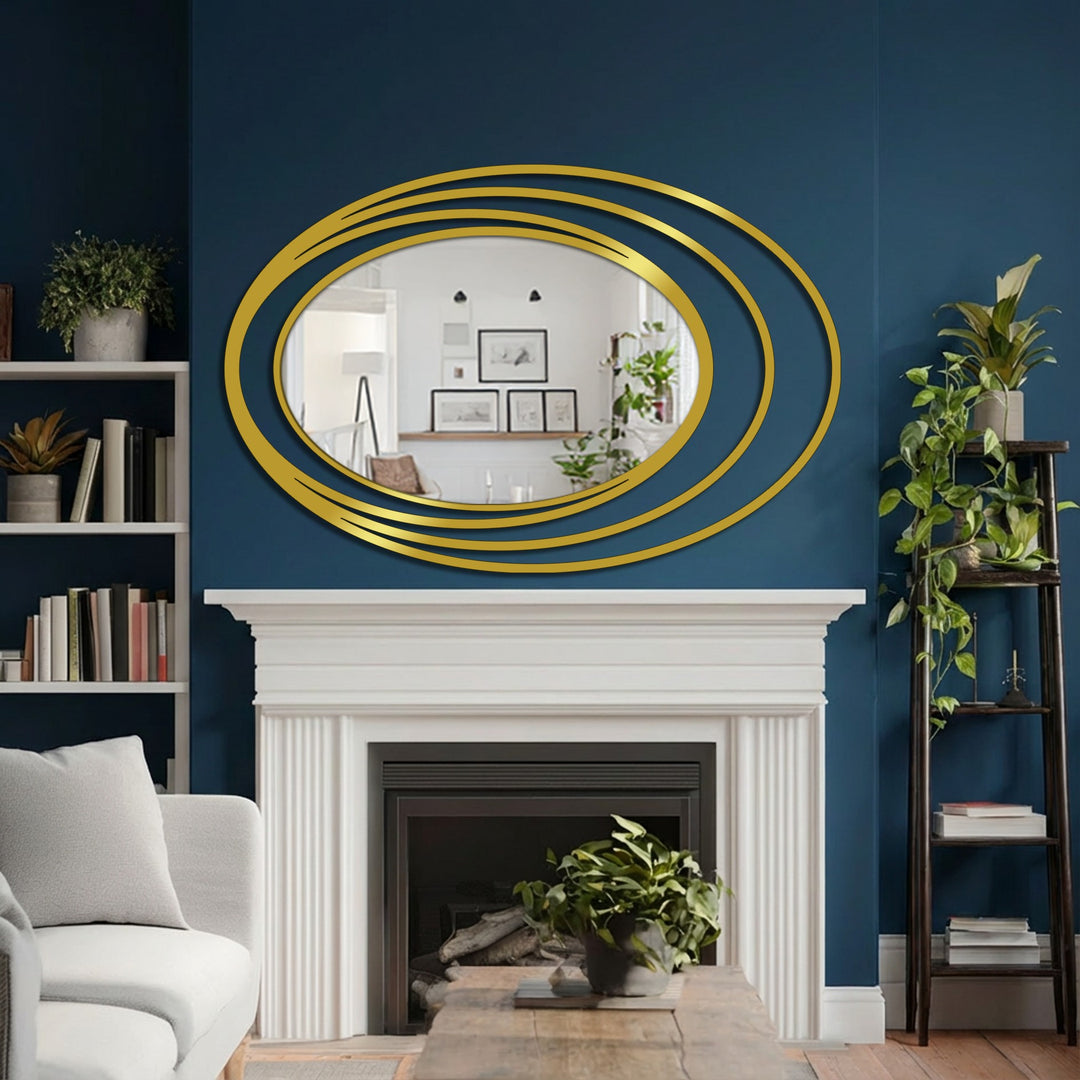 Minimalist three ring oval wall decor