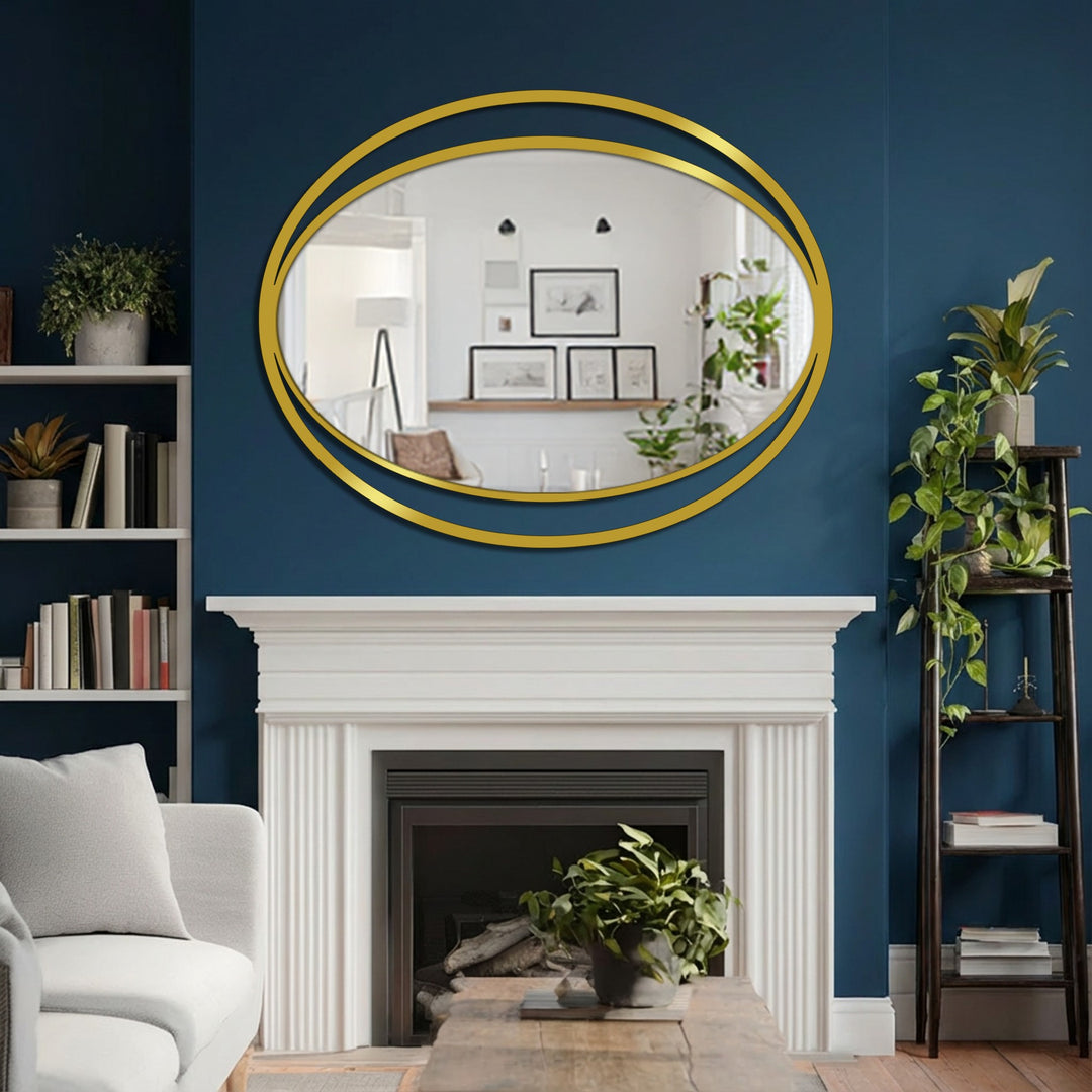 Elegant dual circle oval mirror