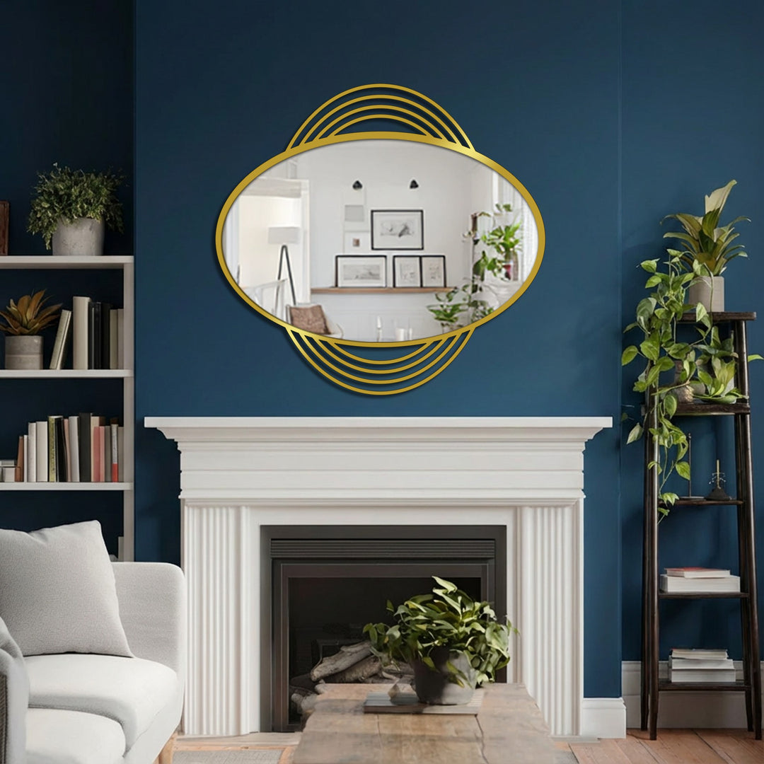 Modern interior metal-frame mirror