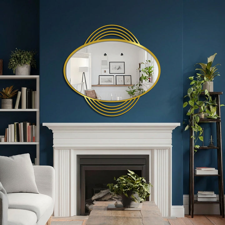 Modern interior metal-frame mirror