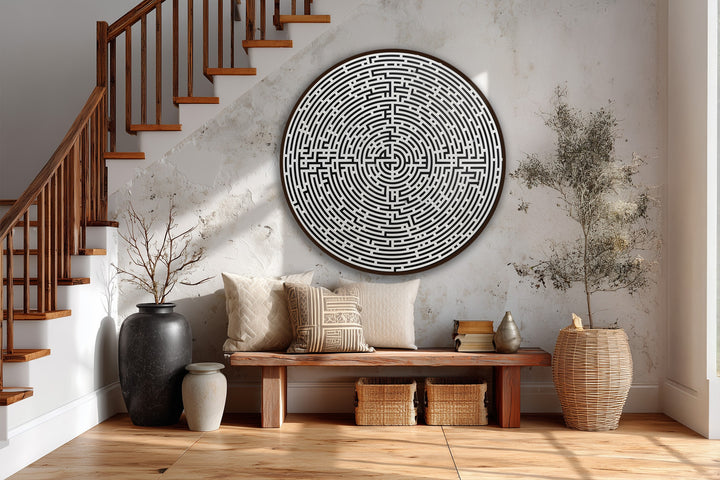 abstract maze oil painting