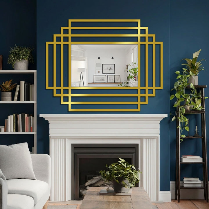 Reflecting the brighter interior, this symmetry grid metal floor mirror showcases a modern layered frame design, ideal for achieving stylish decorating with wall mirrors.