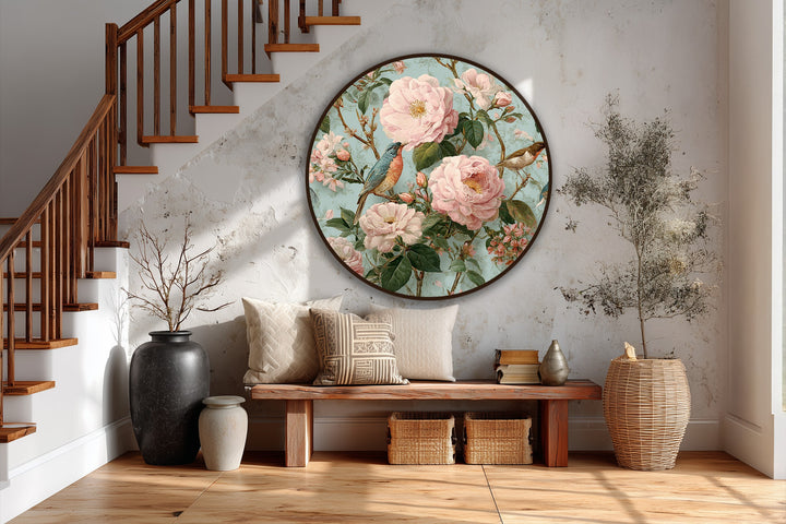 classic floral bird oil art