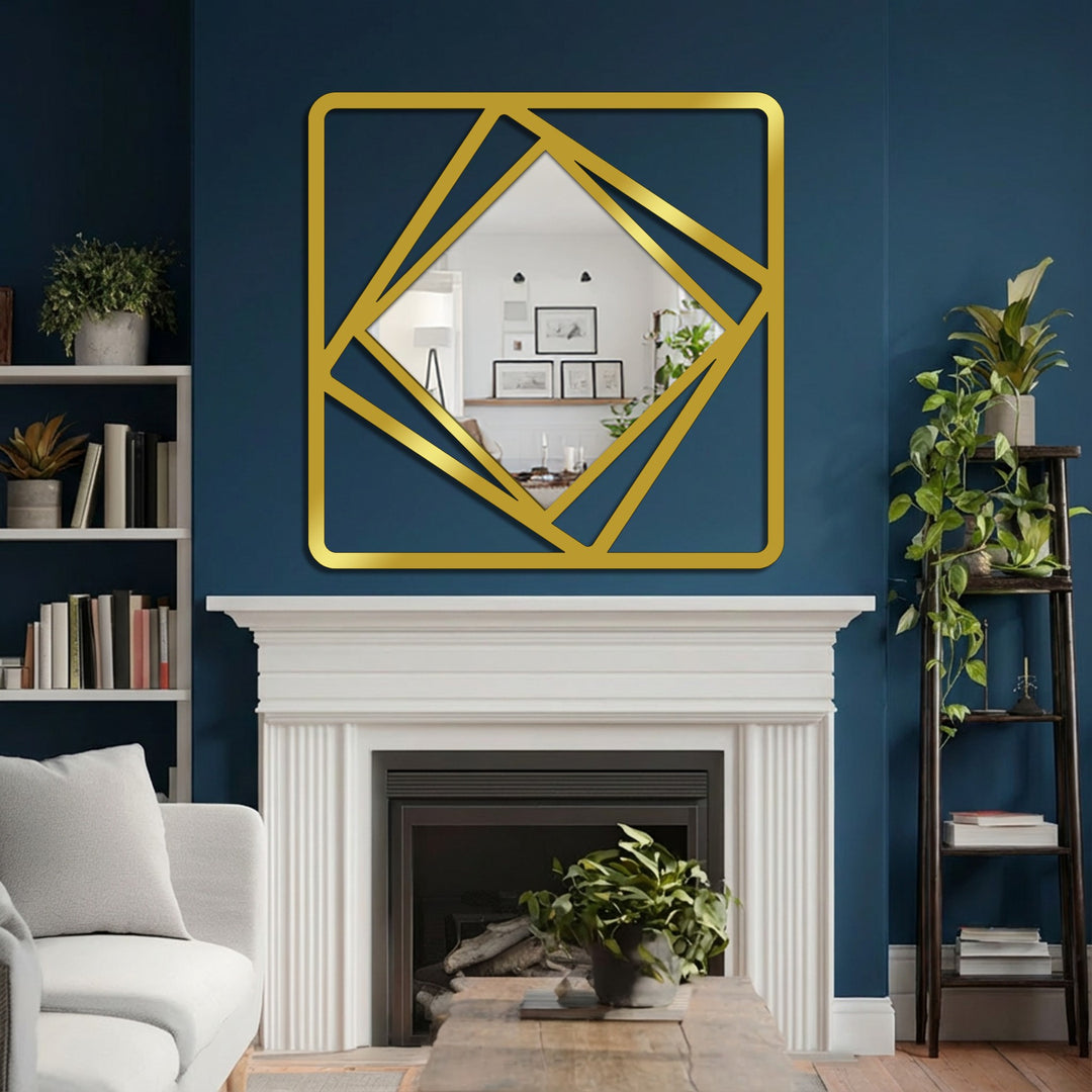 Sculptural geometric mirror design