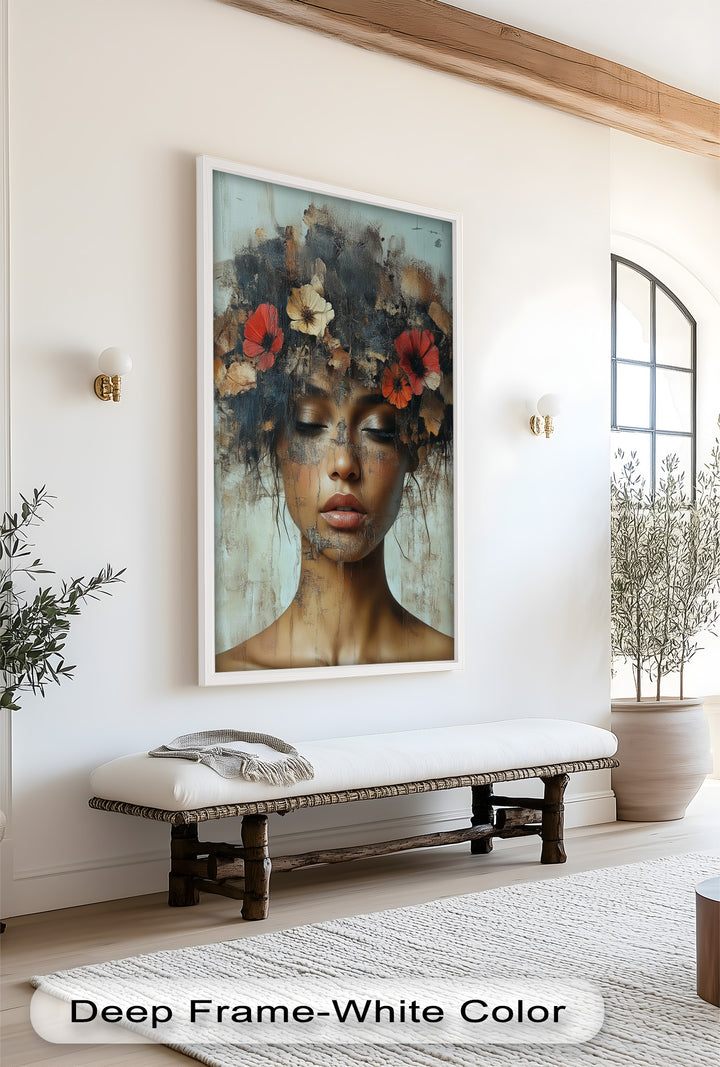 Autumn Reverie – Ethereal Boho Flower Oil Painting
