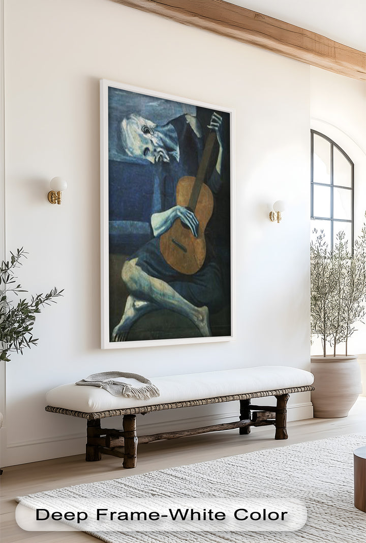 The Old Guitarist – Blue Period Melancholy Oil Painting