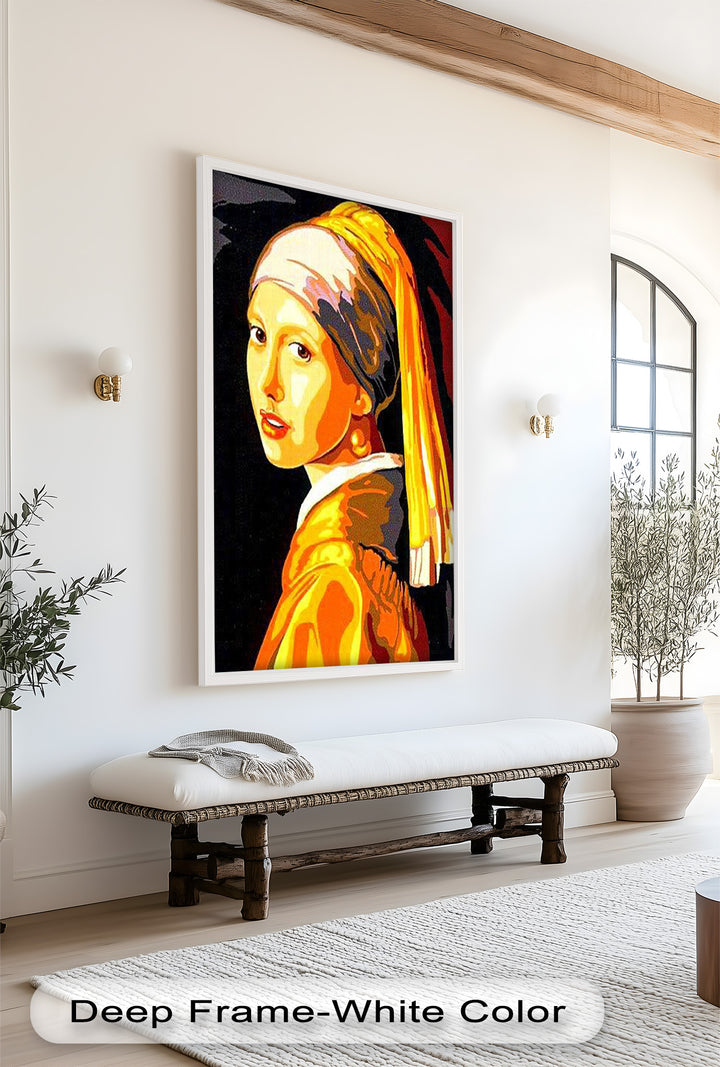 Modern Rendition of Girl with a Pearl Earring - Renaissance Oil Painting