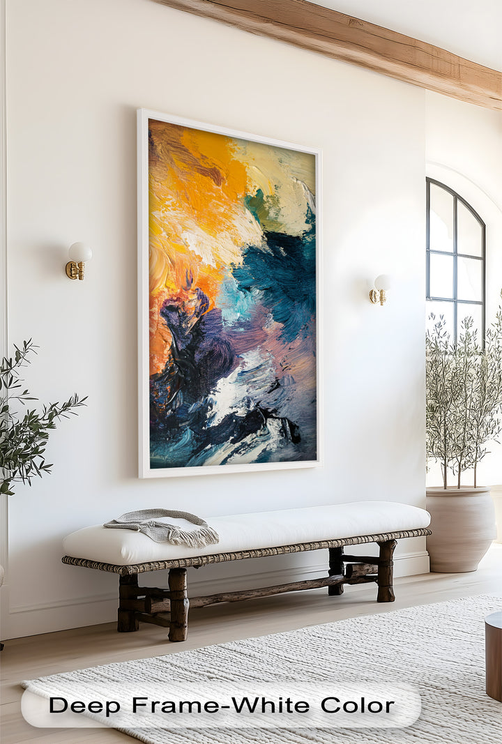 Oceanic Ember – Ölgemälde mit kräftiger abstrakter Textur