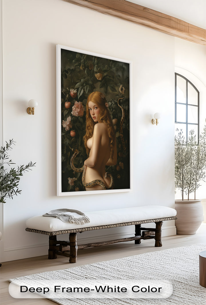 Eve in the Garden – Symbolic Temptation Mythology Oil Painting