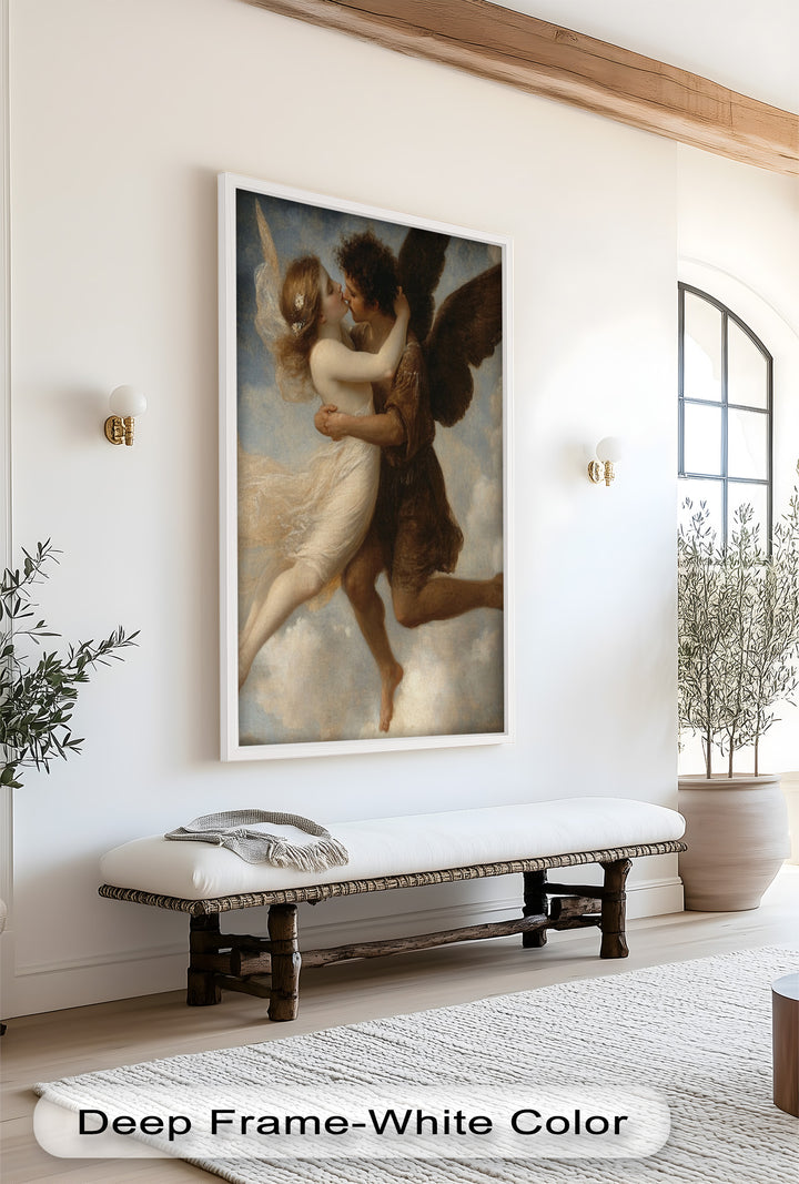 Celestial Embrace – Mythical Angelic Lovers Oil Painting