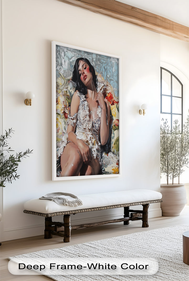 Reverie in Bloom – Zeitgenössische romantische figurative Ölmalerei