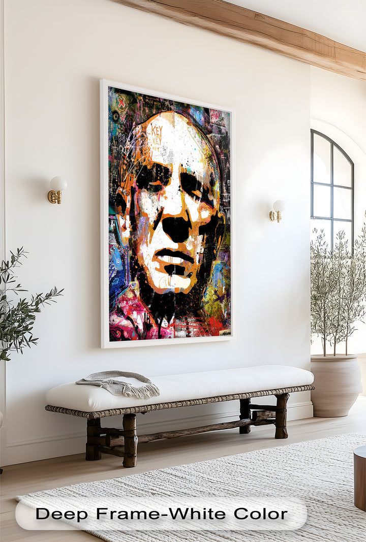 Graffiti Face Portrait Wall Art – Urban Abstract Oil Painting
