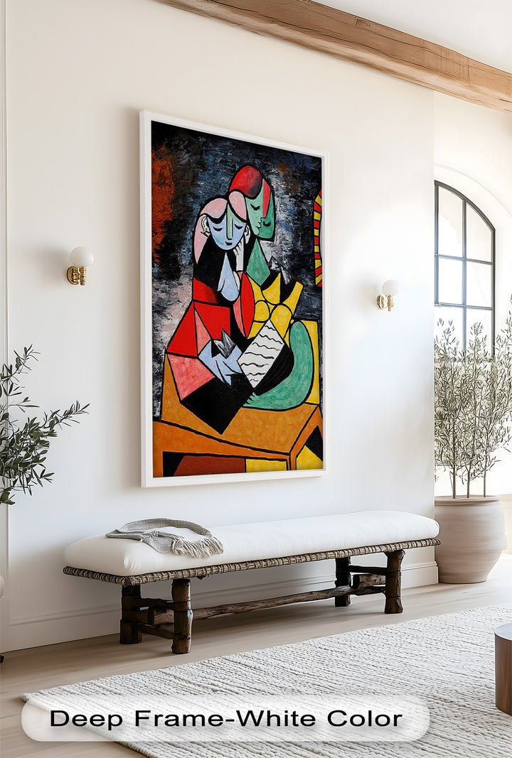 Harmony in Color – Embracing Couple Picasso Style Oil Painting