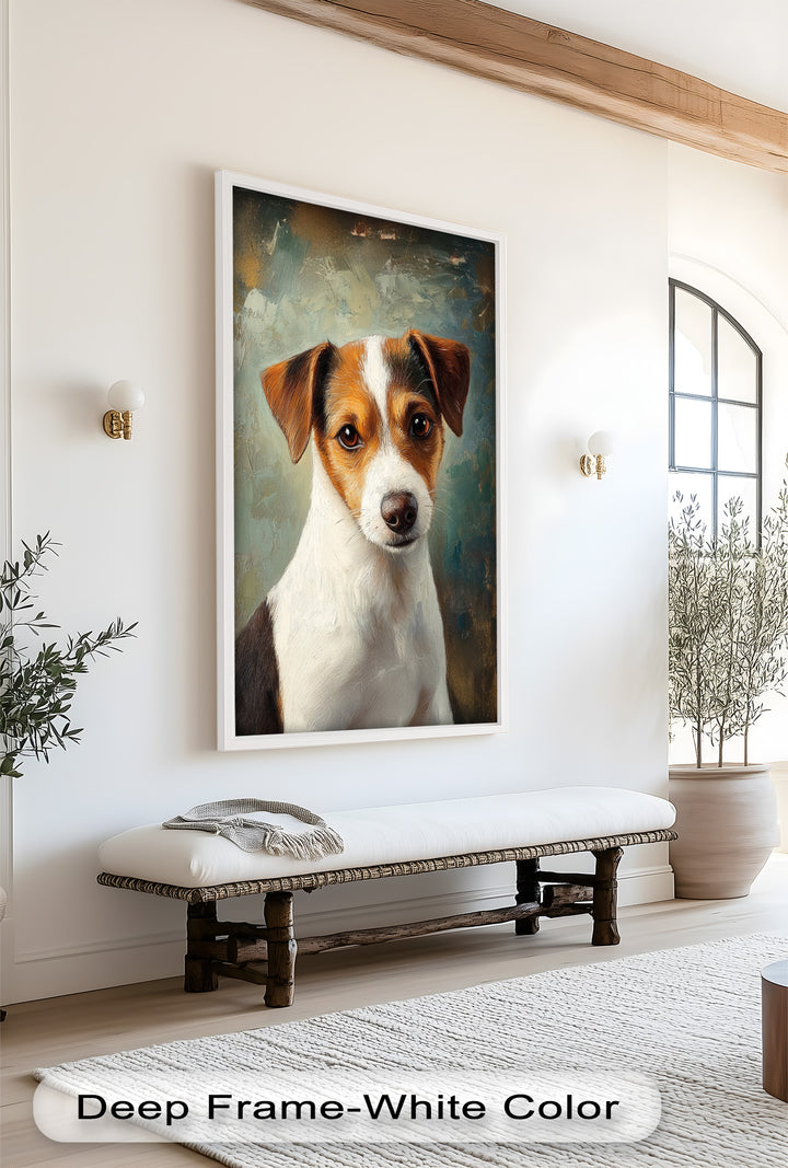 Jack Russell Portrait mit seelenvollem Blick - Tierölgemälde