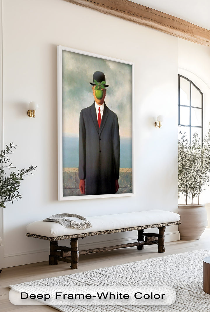 The Apple Enigma – Surrealist Gentleman Oil Painting