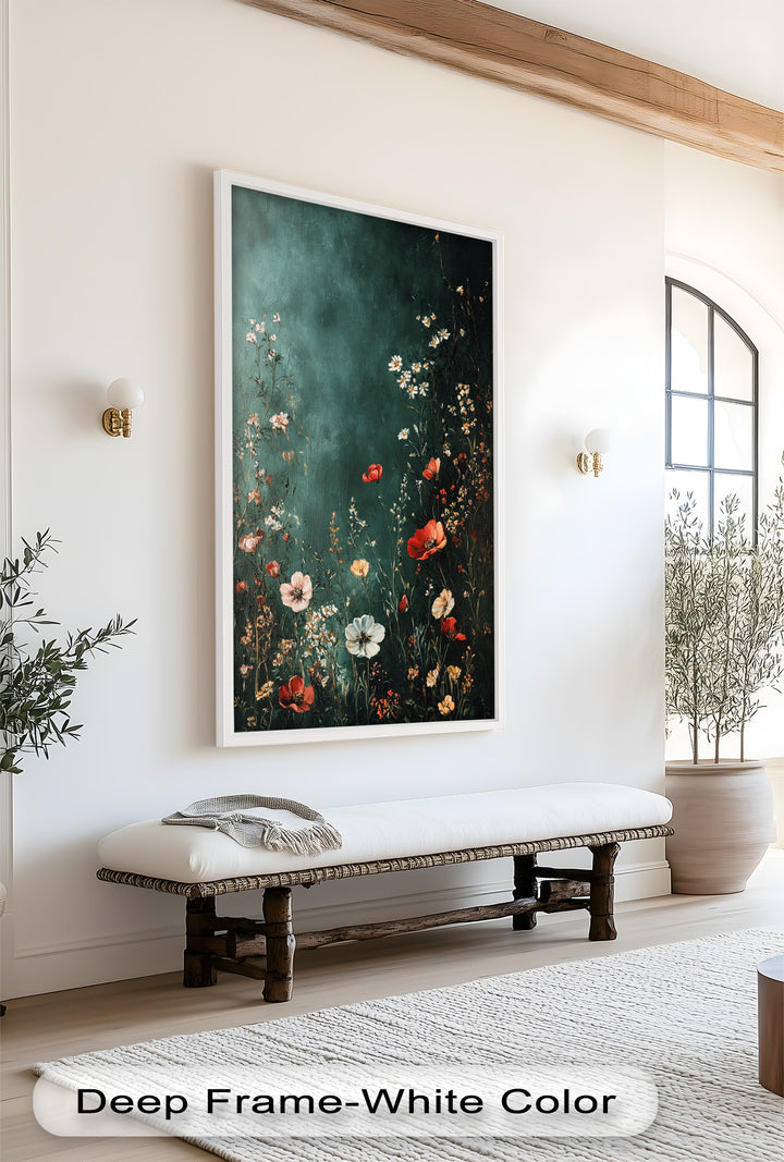 Wild Bloom Serenity – Vintage Blumenölgemälde
