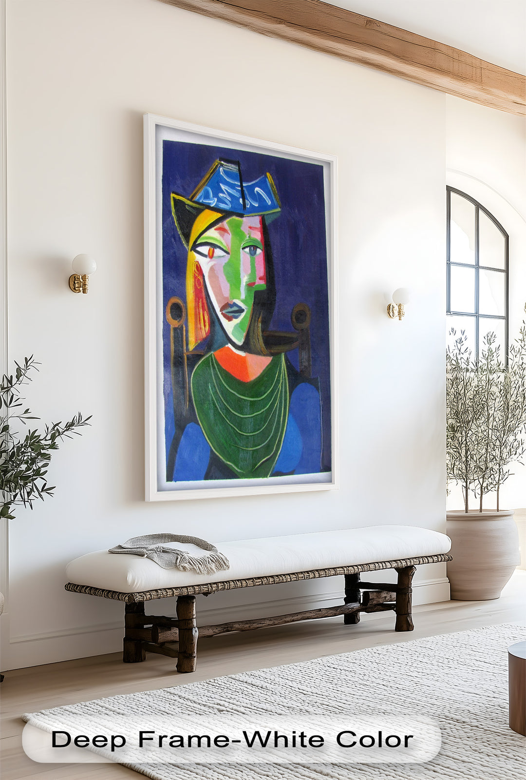 Jade and Indigo Muse – Abstract Woman Picasso Oil Painting