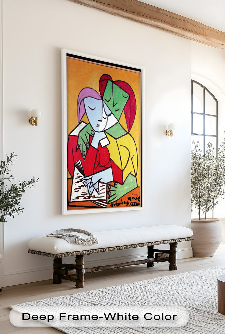 Kubistische Liebende in Umarmung Abstrakt - Picasso Ölgemälde