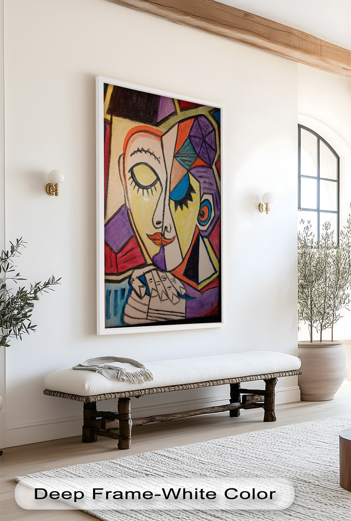 Mutige abstrakte Frau im Picasso-Stil - Picasso-Ölgemälde