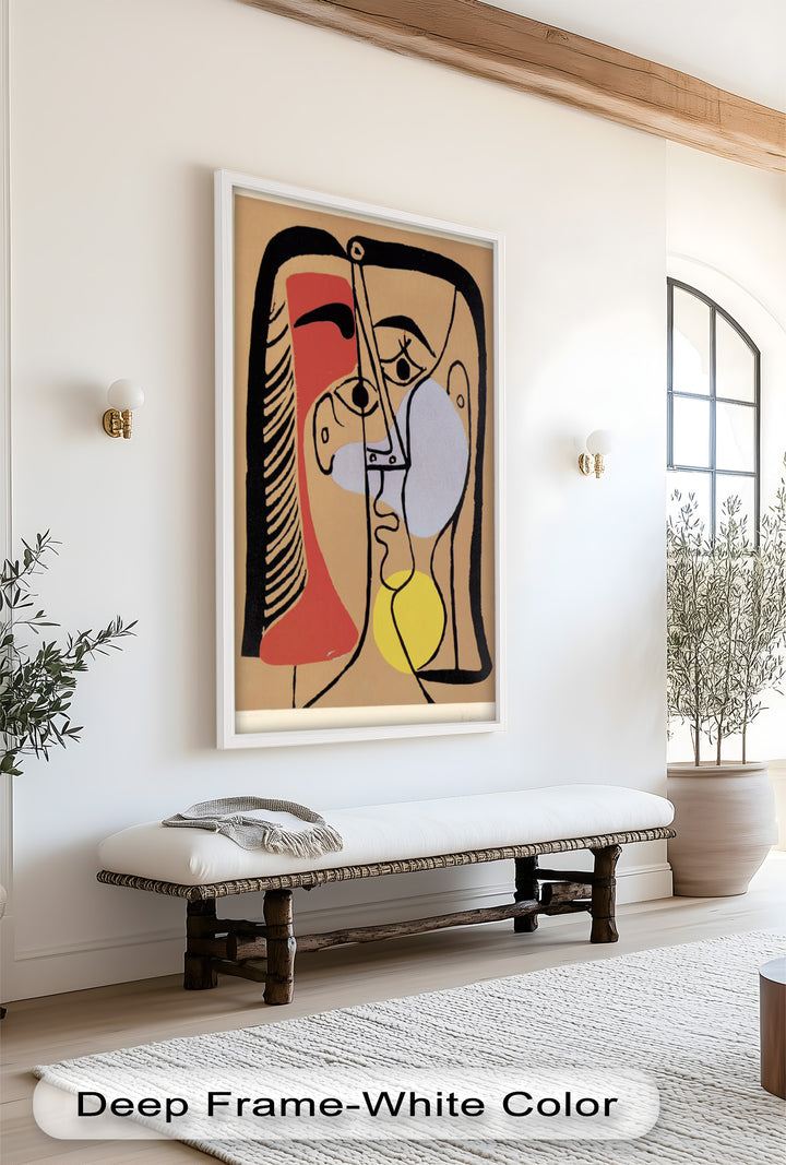Geometric Gaze – Abstract Dual-Faced Portrait Picasso Oil Painting