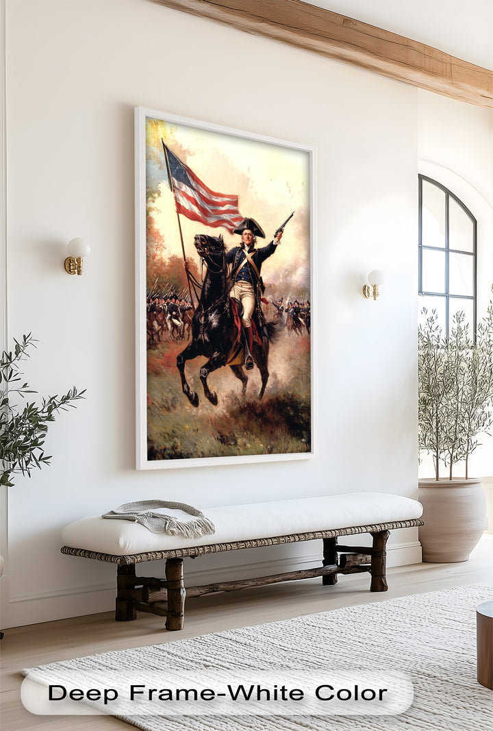 Charge of Freedom – Revolutionary Commander Oil Painting