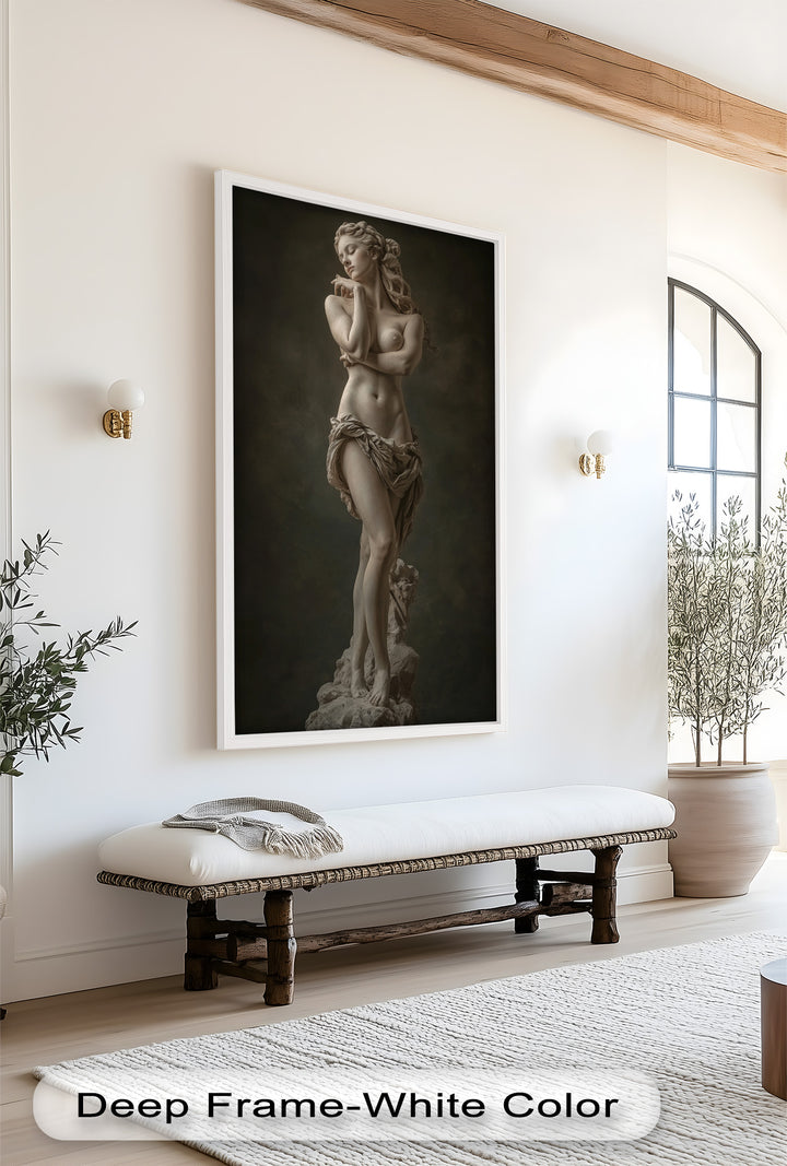 Marble Muse – Classical Nude Oil Painting