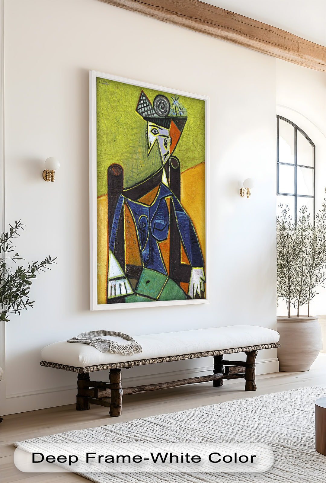 Woman with Spiral Hat – Geometric Abstract Picasso Oil Painting