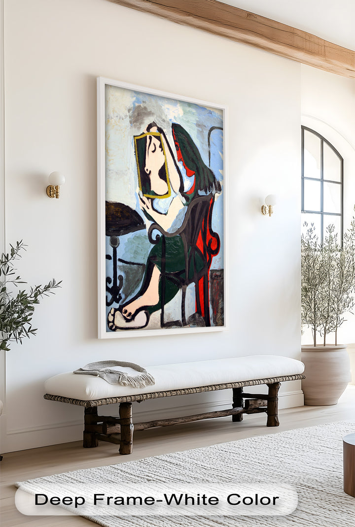 Woman with Mirror – Abstract Reflection Picasso Oil Painting