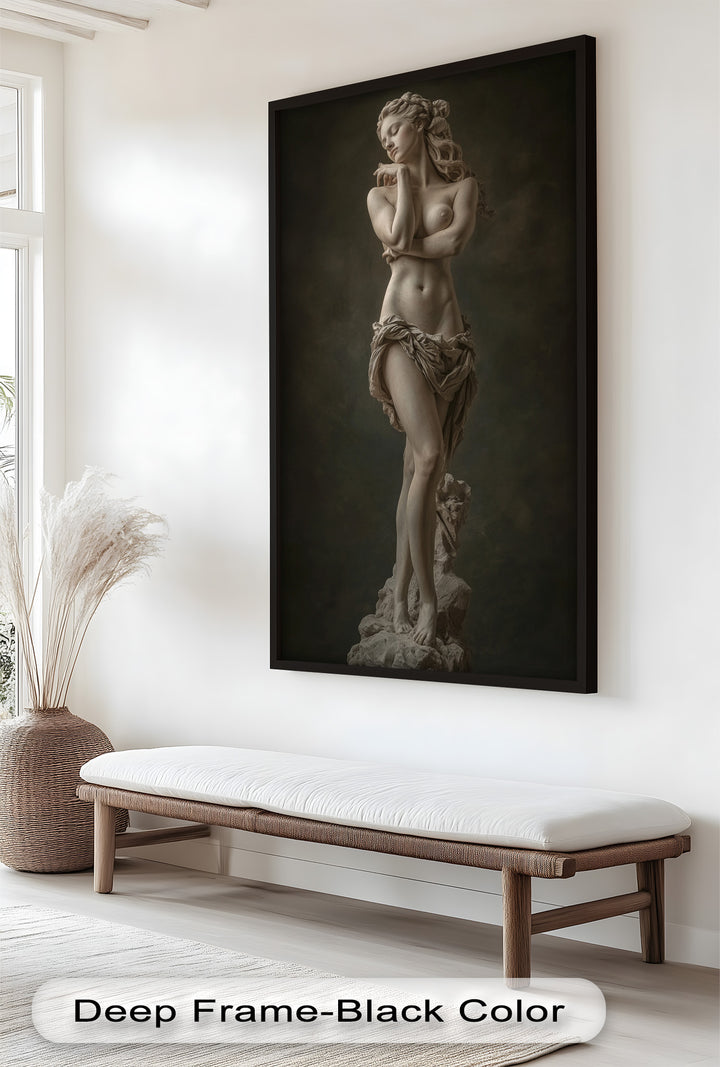 Marble Muse – Classical Nude Oil Painting