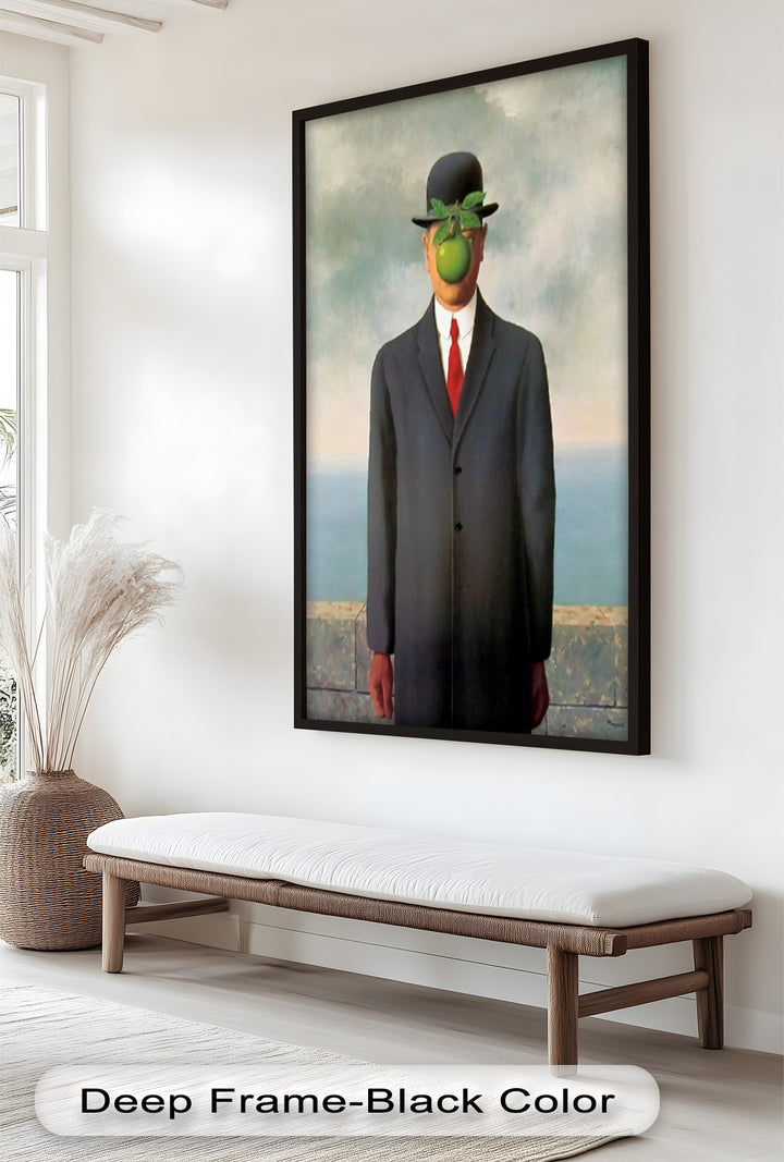 The Apple Enigma – Surrealist Gentleman Oil Painting