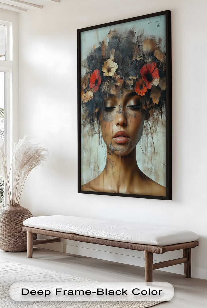 Autumn Reverie – Ethereal Boho Flower Oil Painting