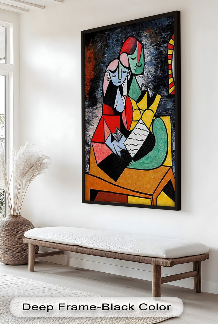 Harmony in Color – Embracing Couple Picasso Style Oil Painting
