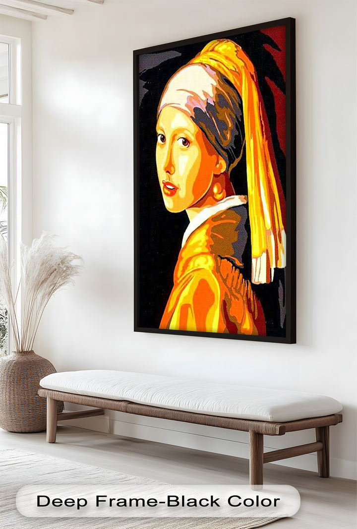 Modern Rendition of Girl with a Pearl Earring - Renaissance Oil Painting