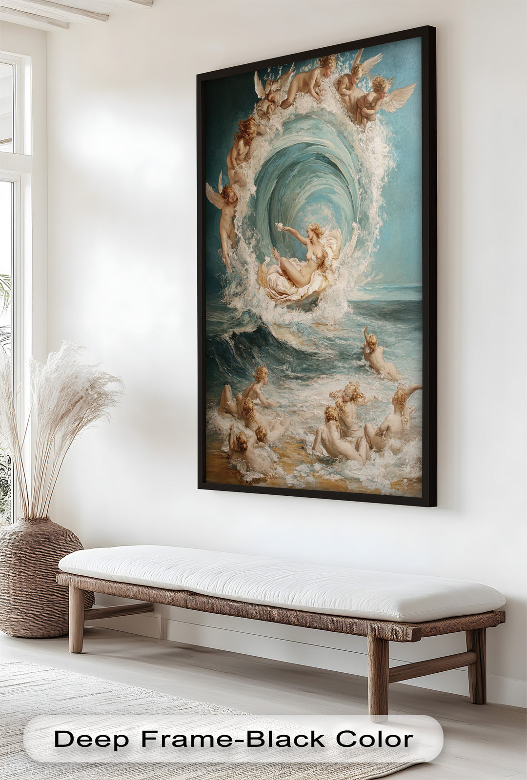 The Birth of Beauty – Mythic Seafoam and Cherubs Nude Oil Painting