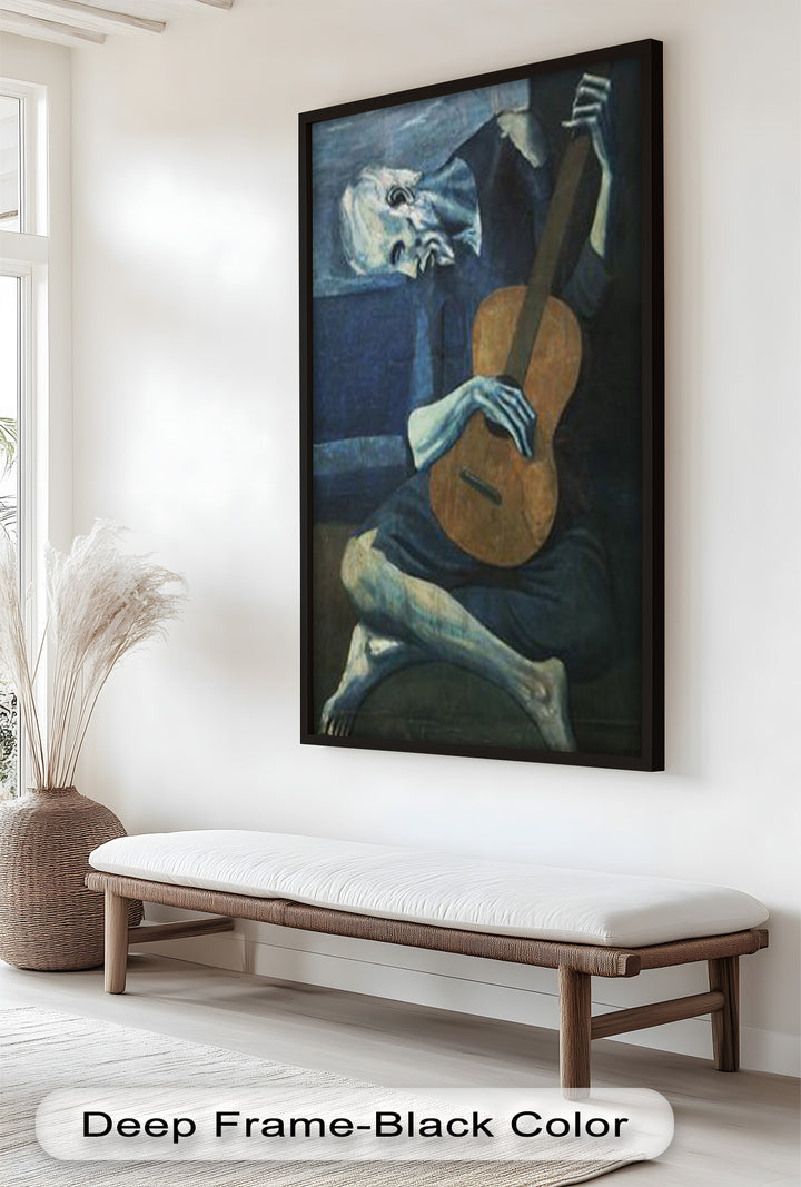 The Old Guitarist – Blue Period Melancholy Oil Painting