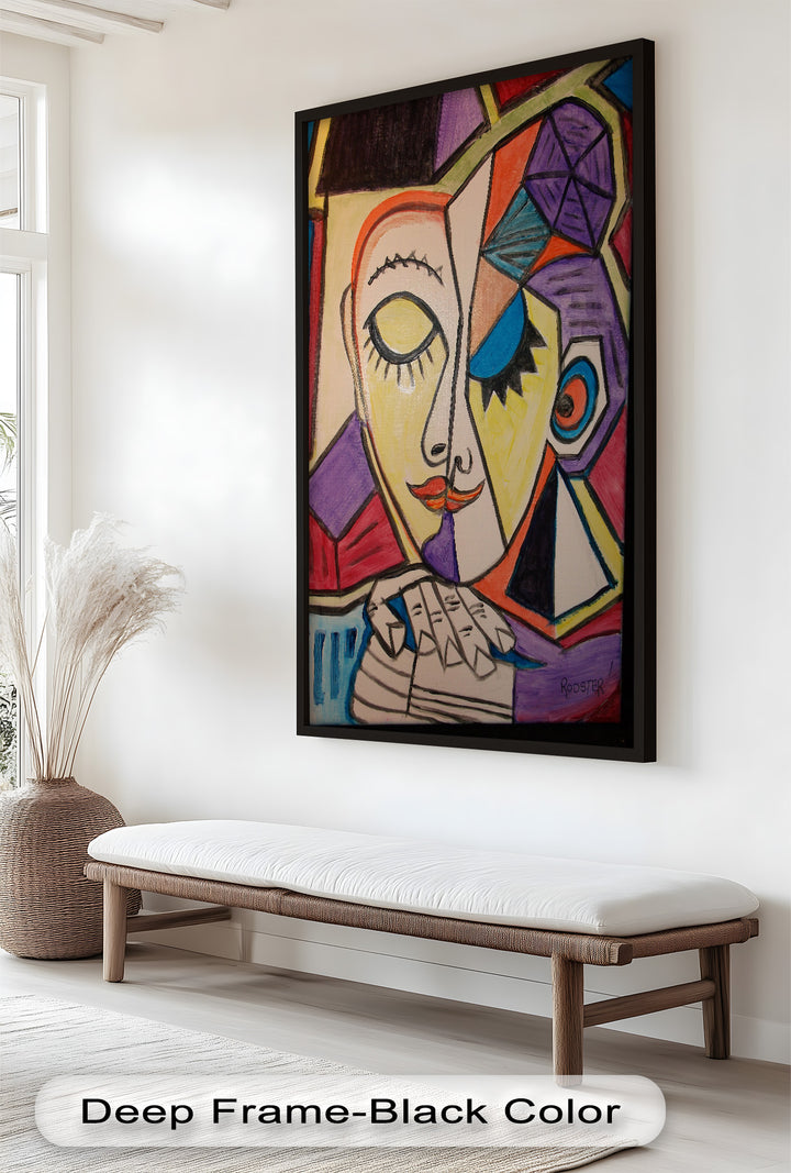 Mutige abstrakte Frau im Picasso-Stil - Picasso-Ölgemälde