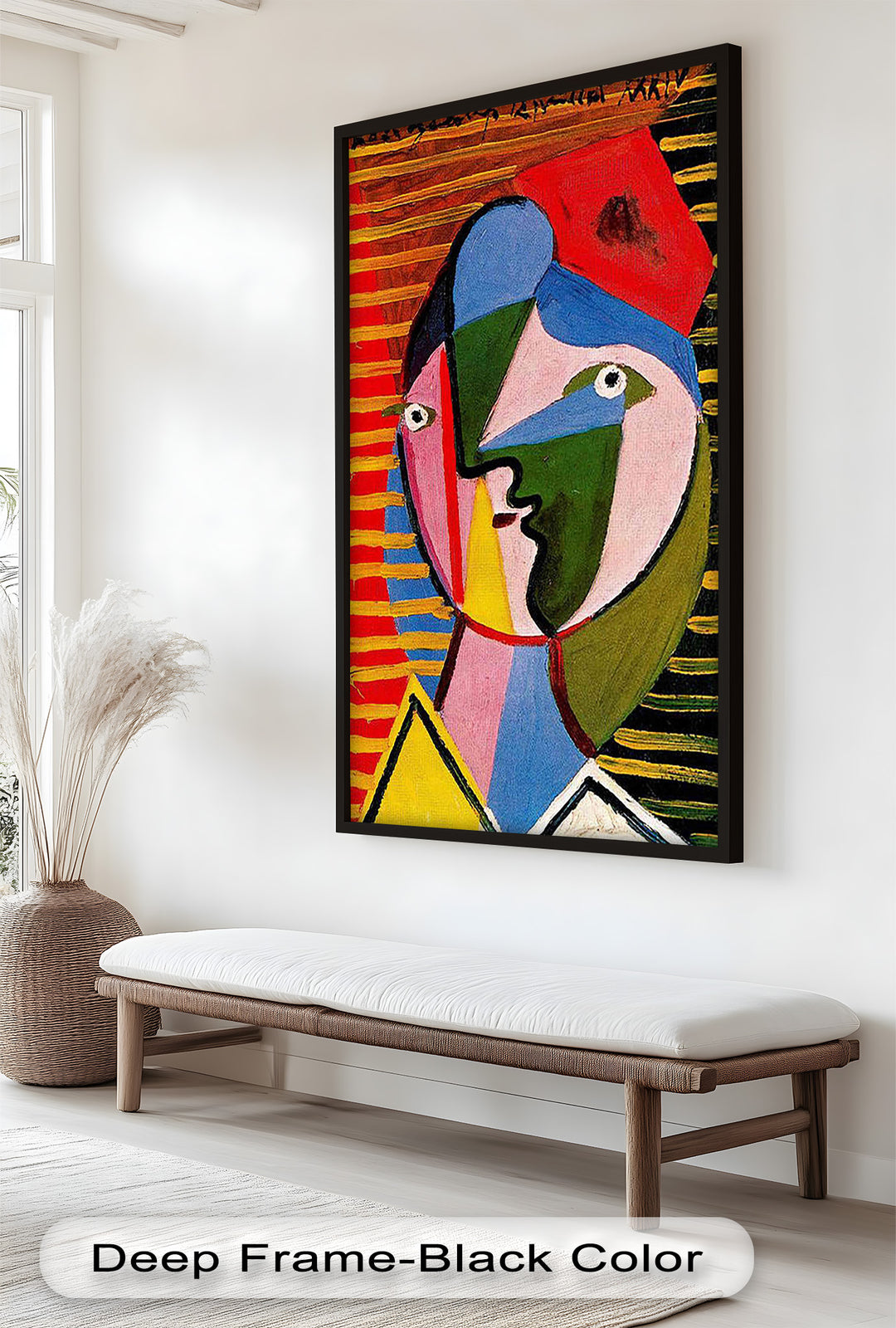 Vibrant Abstract Face – Cubist Oil Painting