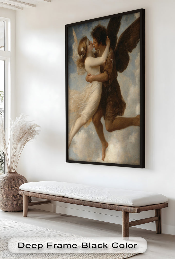 Celestial Embrace – Mythical Angelic Lovers Oil Painting
