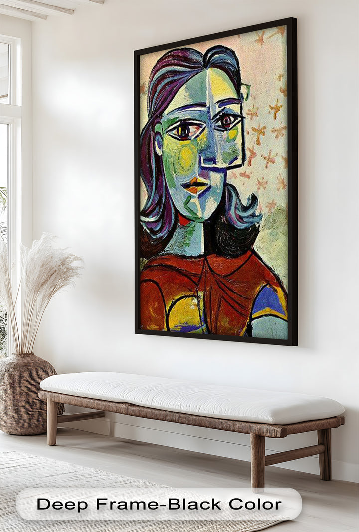 Colorful Portrait with Butterfly Accents - Picasso Oil Painting