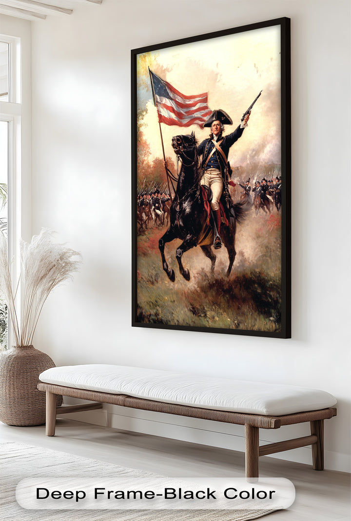 Charge of Freedom – Revolutionary Commander Oil Painting