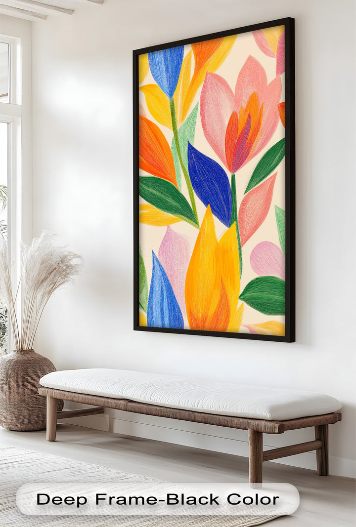 Whimsical Garden – Abstract Botanical Oil Painting