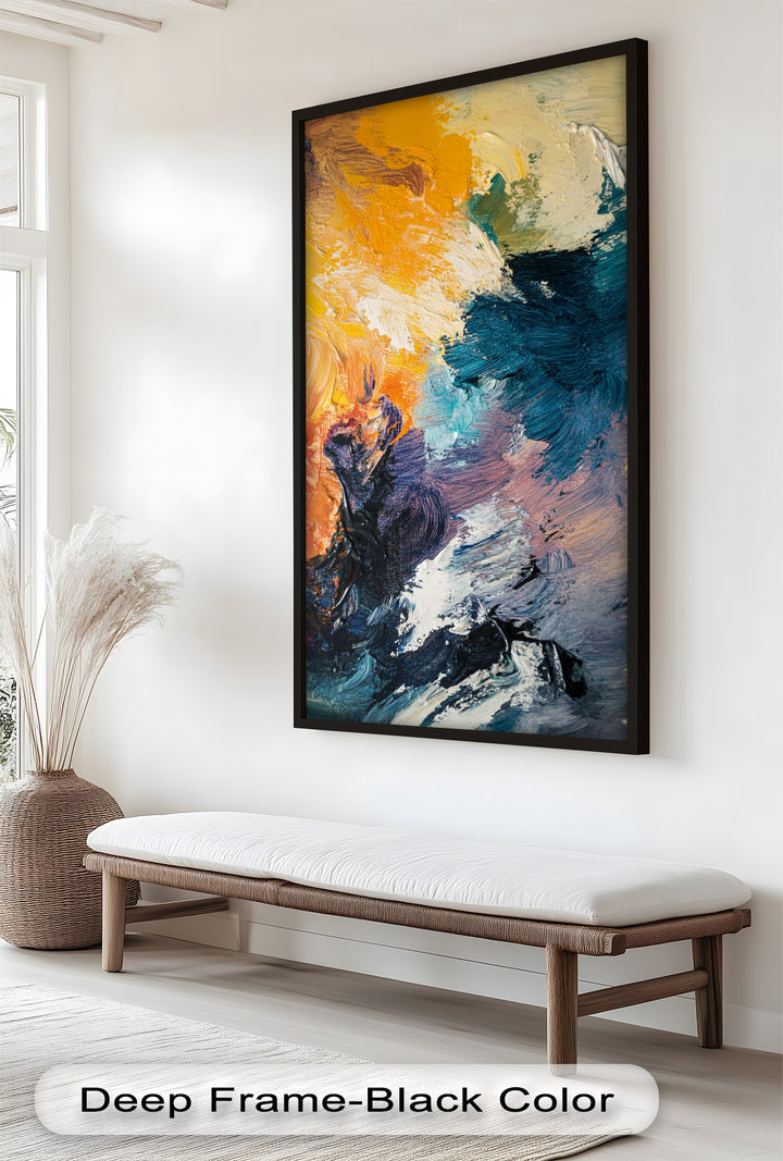Oceanic Ember – Ölgemälde mit kräftiger abstrakter Textur