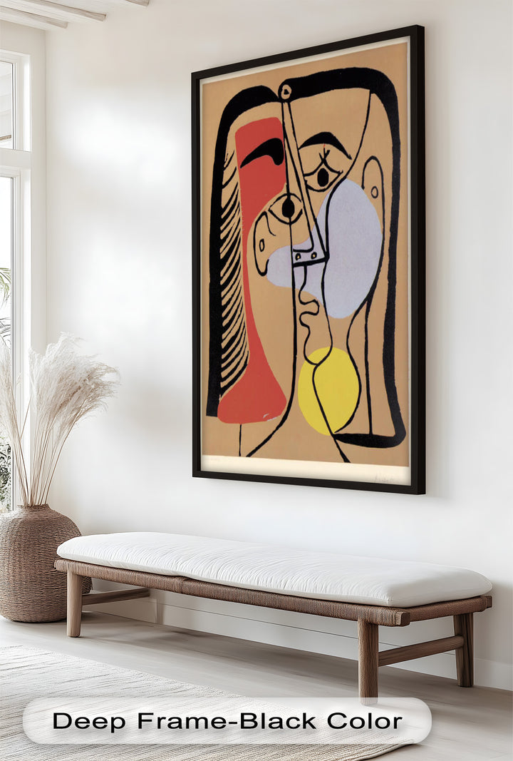 Geometric Gaze – Abstract Dual-Faced Portrait Picasso Oil Painting