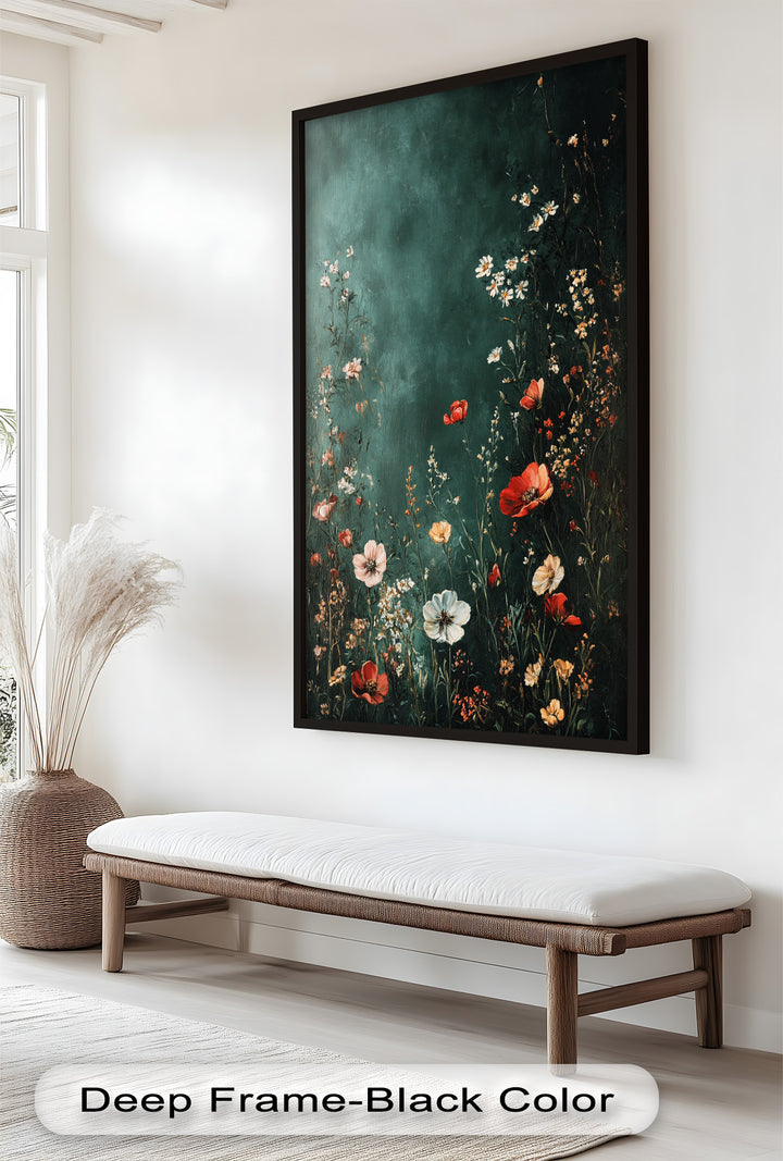 Wild Bloom Serenity – Vintage Blumenölgemälde