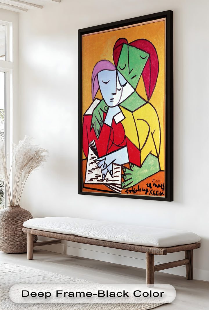 Kubistische Liebende in Umarmung Abstrakt - Picasso Ölgemälde