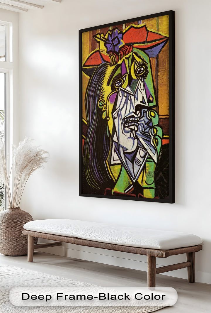 Woman Weeping in Red Hat – Emotional Cubist Expression Picasso Oil Painting